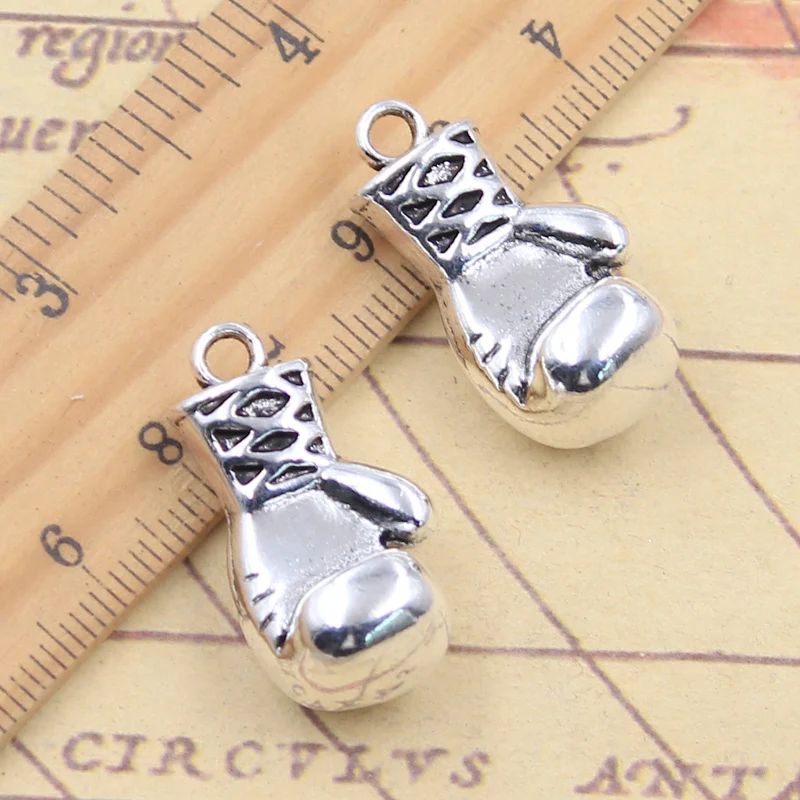 5 sztuk Charms 3D rękawica bokserska pięść 28x15x13mm tybetańskie srebrne wisiorki antyczna biżuteria robienia ręcznie robionych rękodzieła