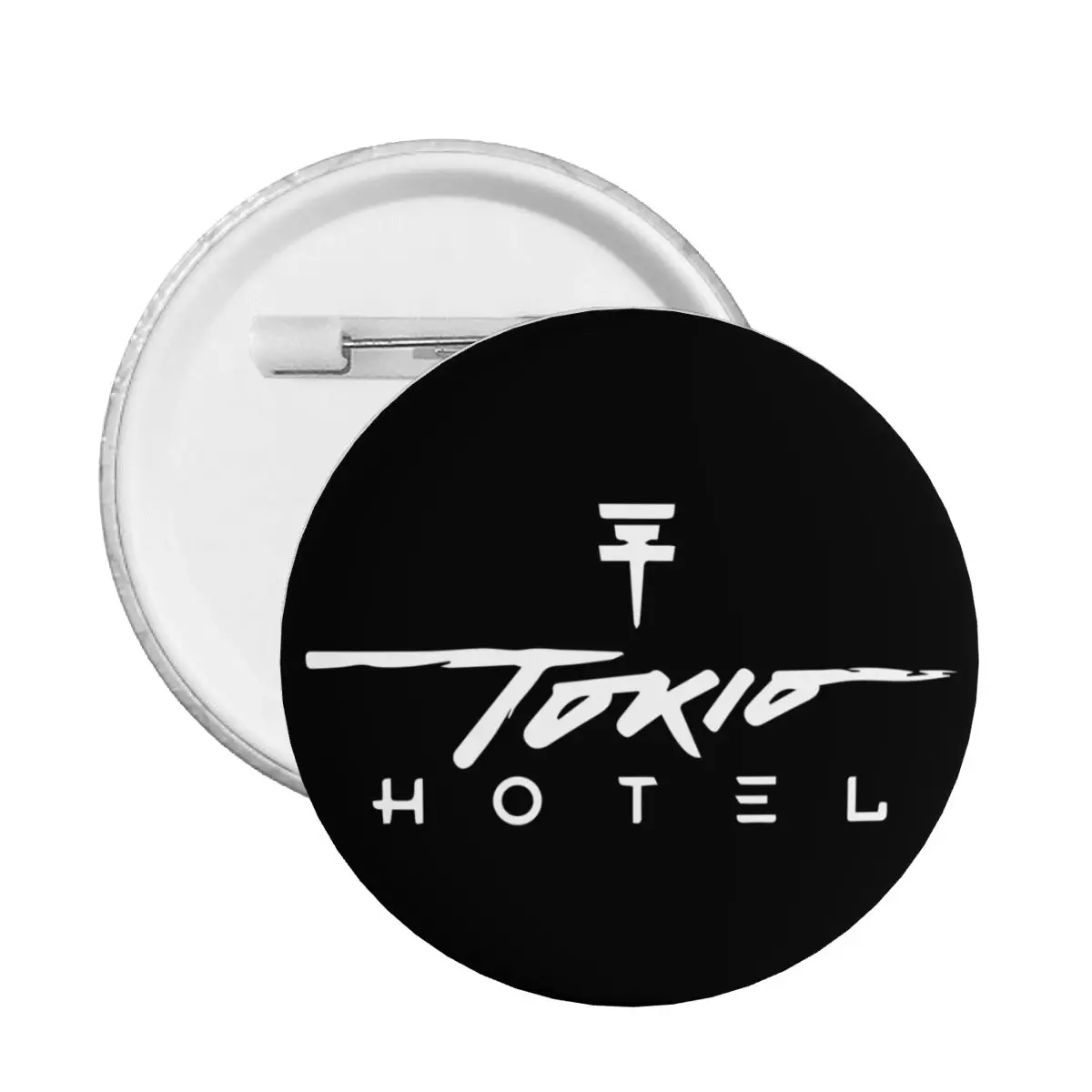 Tokio Hotels Logo Music Rock Band Pin Back Buttons for Jeans Customizable Badges Brooches Pinback