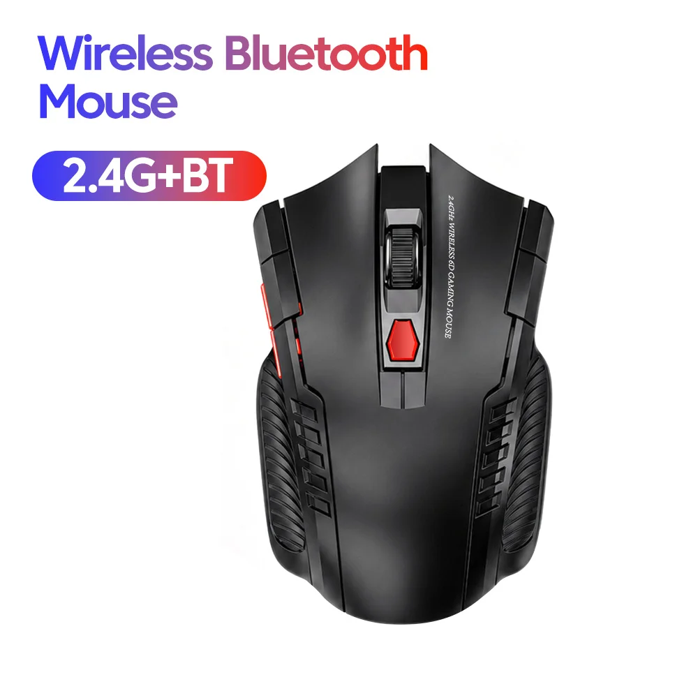 Dual Mode 2.4G Bluetooth Wireless Gaming Mouse Rechargeable Type‑C Silent Ergonomic 3 DPI Adjustable Gaming Mice For PC Laptop