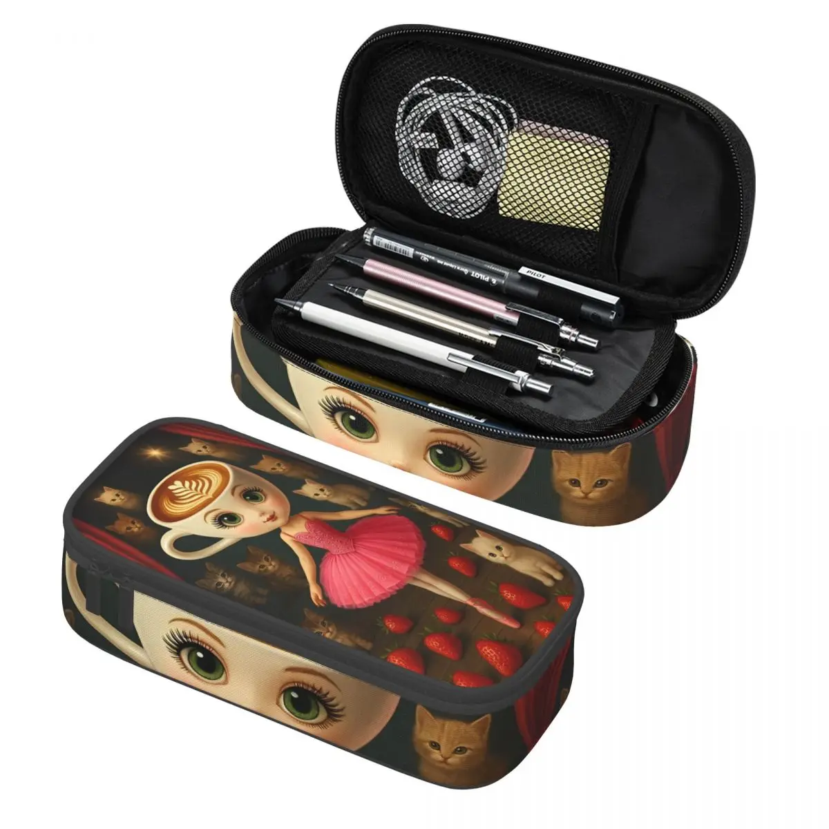 Estuche para lápices Balerina Capuchina Thug Thug Sahur, estuche para bolígrafos divertido, suministros escolares de gran capacidad para niñas y niños, estuches de regalo
