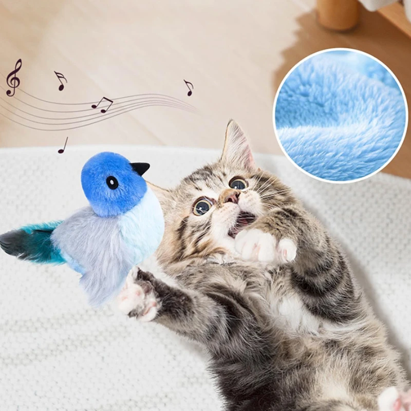 

Interactive Cat Toy Teasing Cat Nip Games Stick Smart Electric Bird Sound Production Plush Catnip Kitten Training Cat Supplies