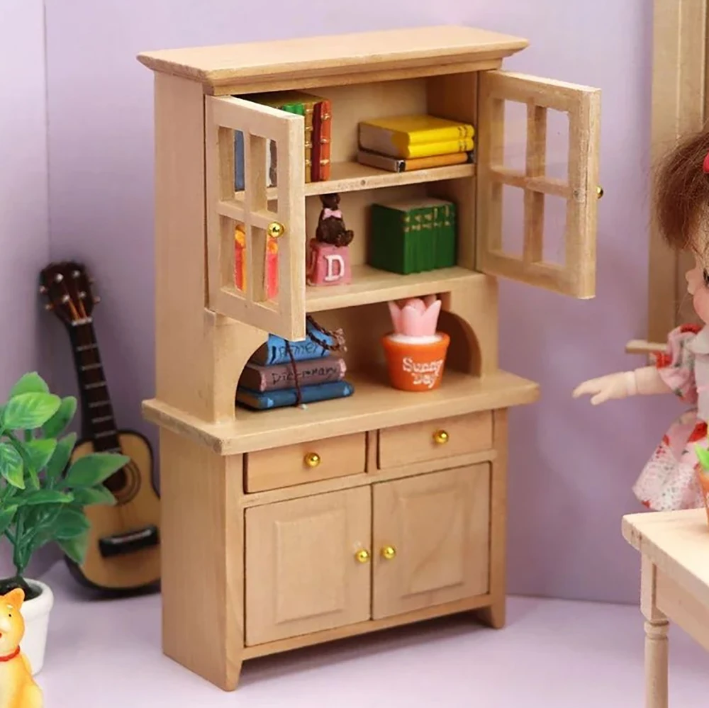 

1/12 миниатюрные аксессуары для кукольного домика, мини-книжный шкаф, имитация шкафа для хранения игрушек для украшения кукольного дома OB11 bjd