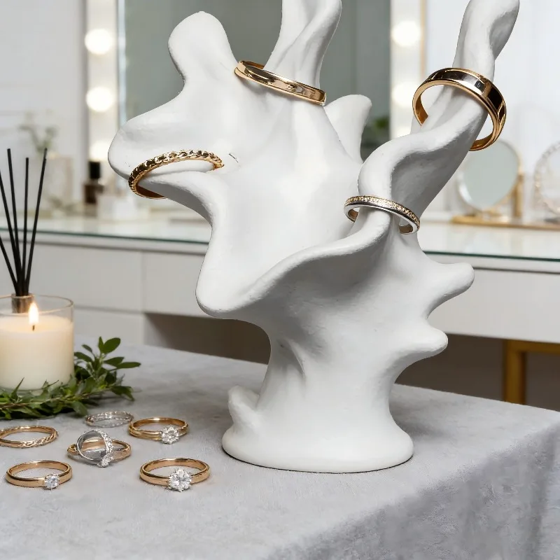 1 Piece Coral-Shaped Jewelry Tray 3D Printed Coral Jewelry Stand Tray for Displaying Jewelry, Necklaces, Rings, Earrings, Home Office Desktop Decoration, Great Gift Item