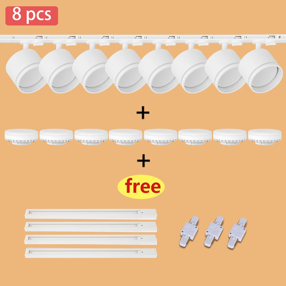 

Трековый светильник, светодиодный прожектор, сменный светильник GX53, точечный трековый светильник AC85-265V, 20 Вт, 3 цвета, смена для гостиной, спальни