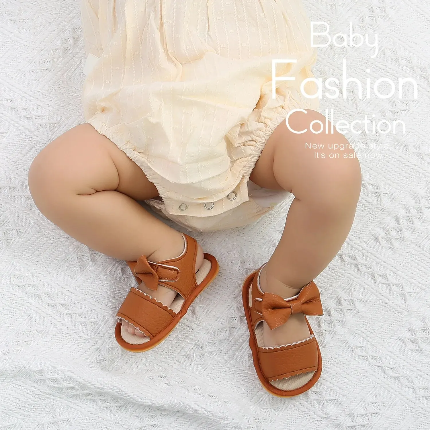 Meckior Summer Baby Shoes Toddler Flats sandali per bambini suola in gomma morbida antiscivolo Bowknot culla First Walker Baby Boys Girls Shoes