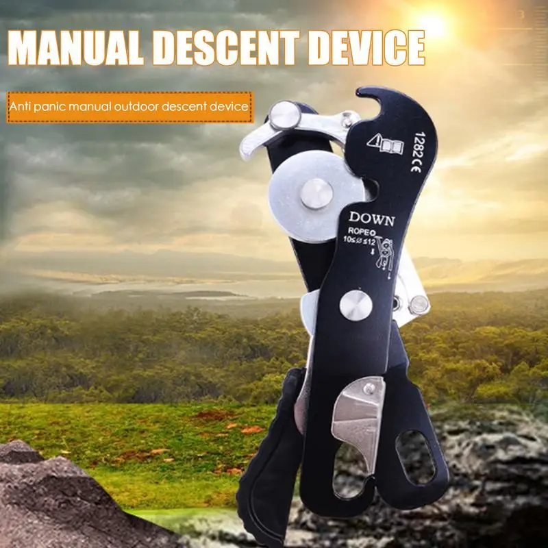 Climbing Descender Hand Controls Descender Self-Locking Rappelling Belay Devices Hand Controls Descender Anti-Panic Safe