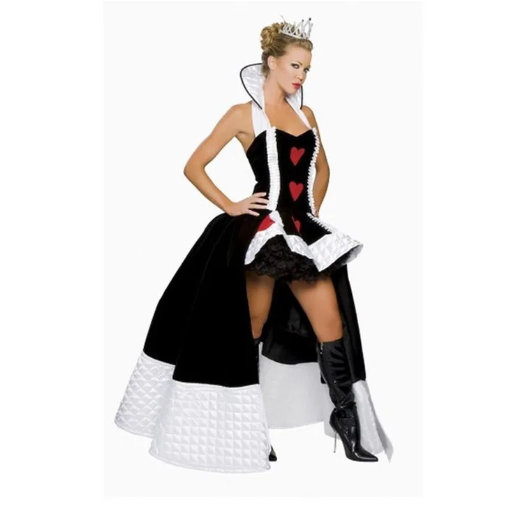 Sexy Queen of Hearts Costume Women Adult Alice In Wonderland Halloween Party Cosplay Fancy Dress Witch Vampire Devil Costume