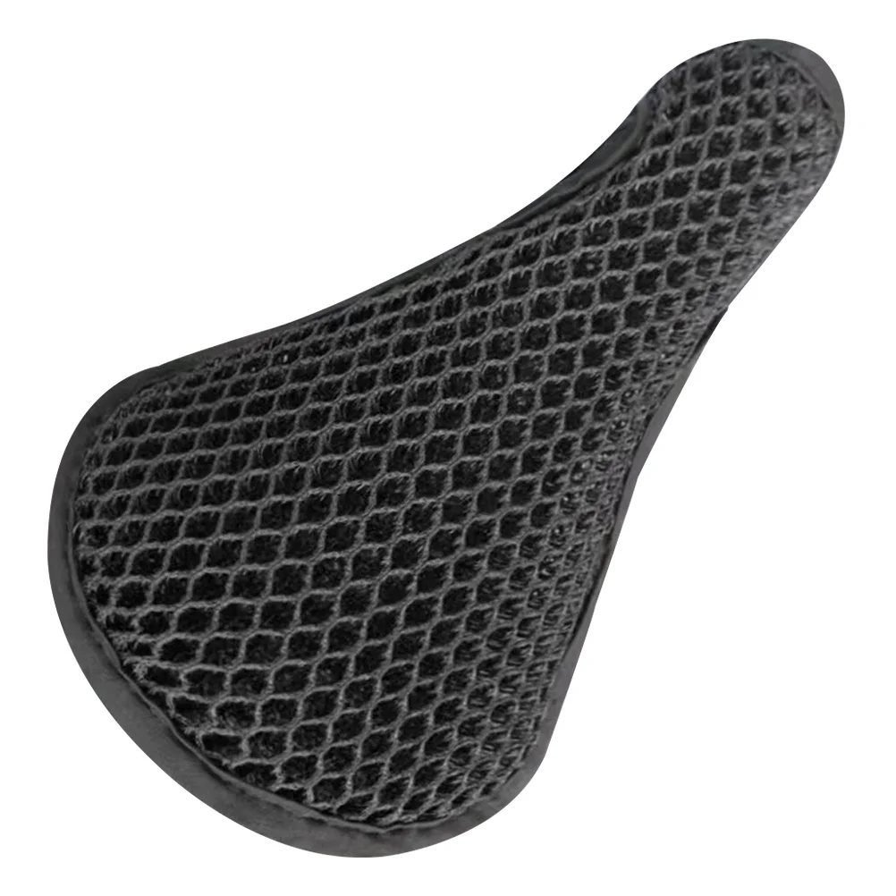 Bike Saddle Breathable Polyester Mesh Cover Comfortable Honeycomb Seat Cushion Elastic Protective Bike Accessories