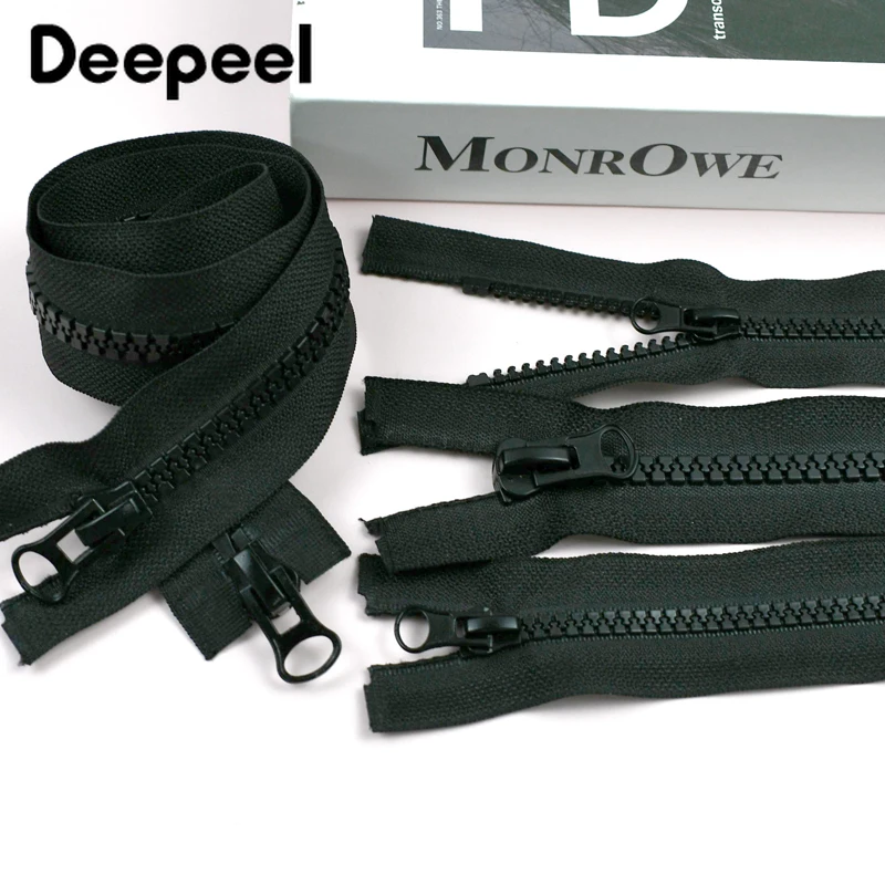 

5#8# Single/Double Slider Resin Zippers for Sewing Clothes 60-300cm Long Open-End Zips Zip Closure Zipper Repair Kit Accessories