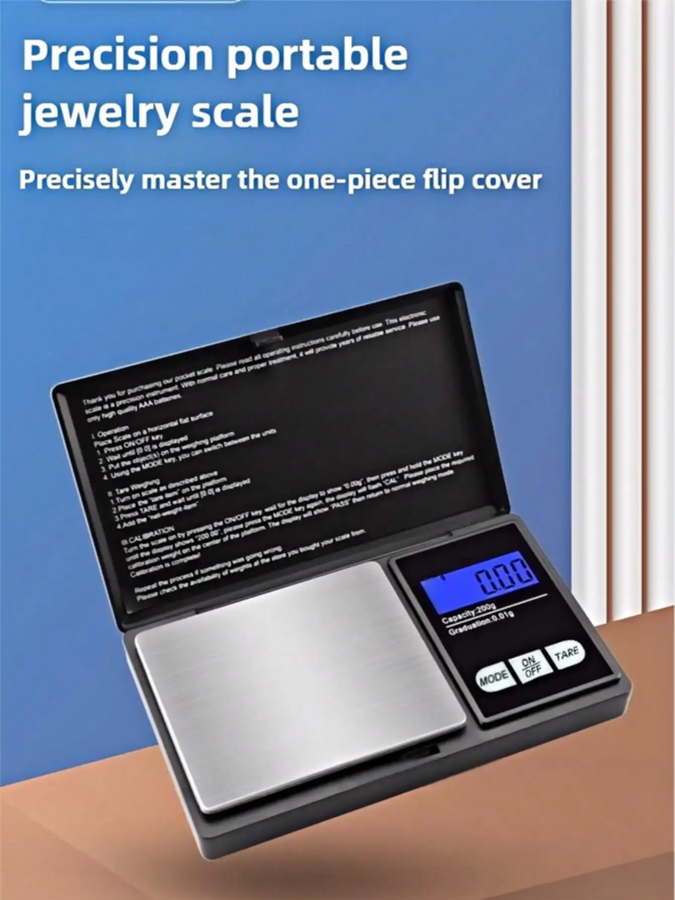 

1pc High Precision Digital Jewelry Scale, Portable Pocket Scale, 200g/0.01g Accuracy Weight Scale, With Tare Function And Displa
