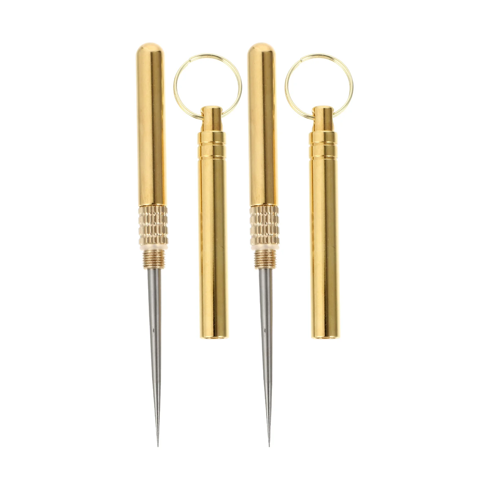 2 Pcs Toothpicks Stainless Steel Earwax Cleaning Tools Portable Fruit Forks Teeth Supplies Crochets Yellow