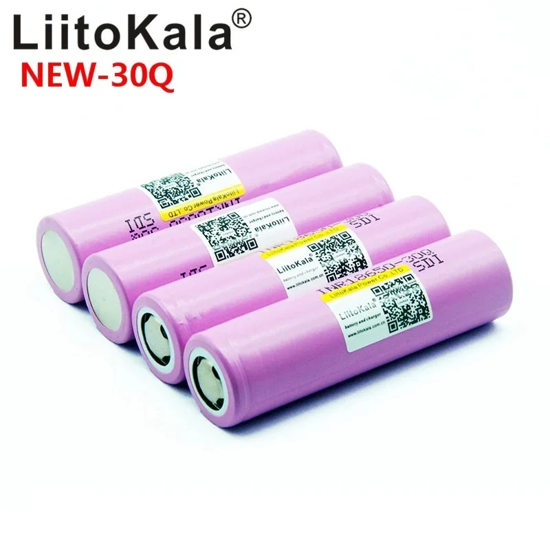 LiitoKala 100% original New for INR 18650 battery 3.7V 3000mAh INR18650 30Q li-ion Rechargeable Batteries