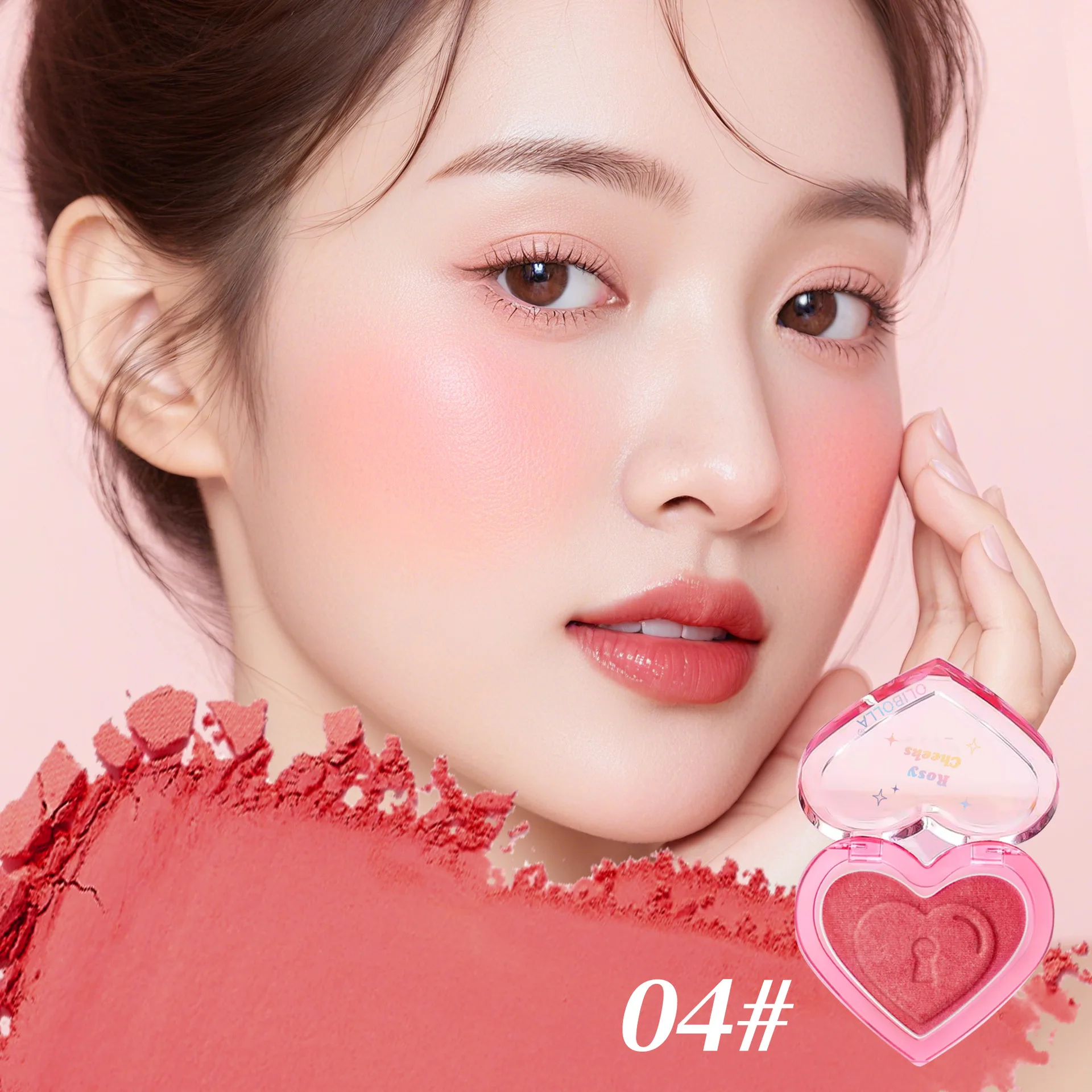 4 ألوان أحادية اللون أحمر الخدود غير اللامع لون الخد الطبيعي اشراق الوجه مقاوم للماء ماكياج الوجه أحمر الخدود مسحوق ماكياج ناعم #5