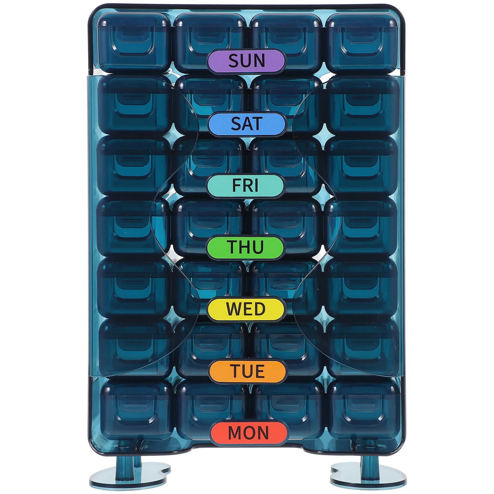 

Reusable Portable Medicine Organizer Weekly Pill Box with Break-Resistant Compartments Travel Friendly Compact Daily Storage