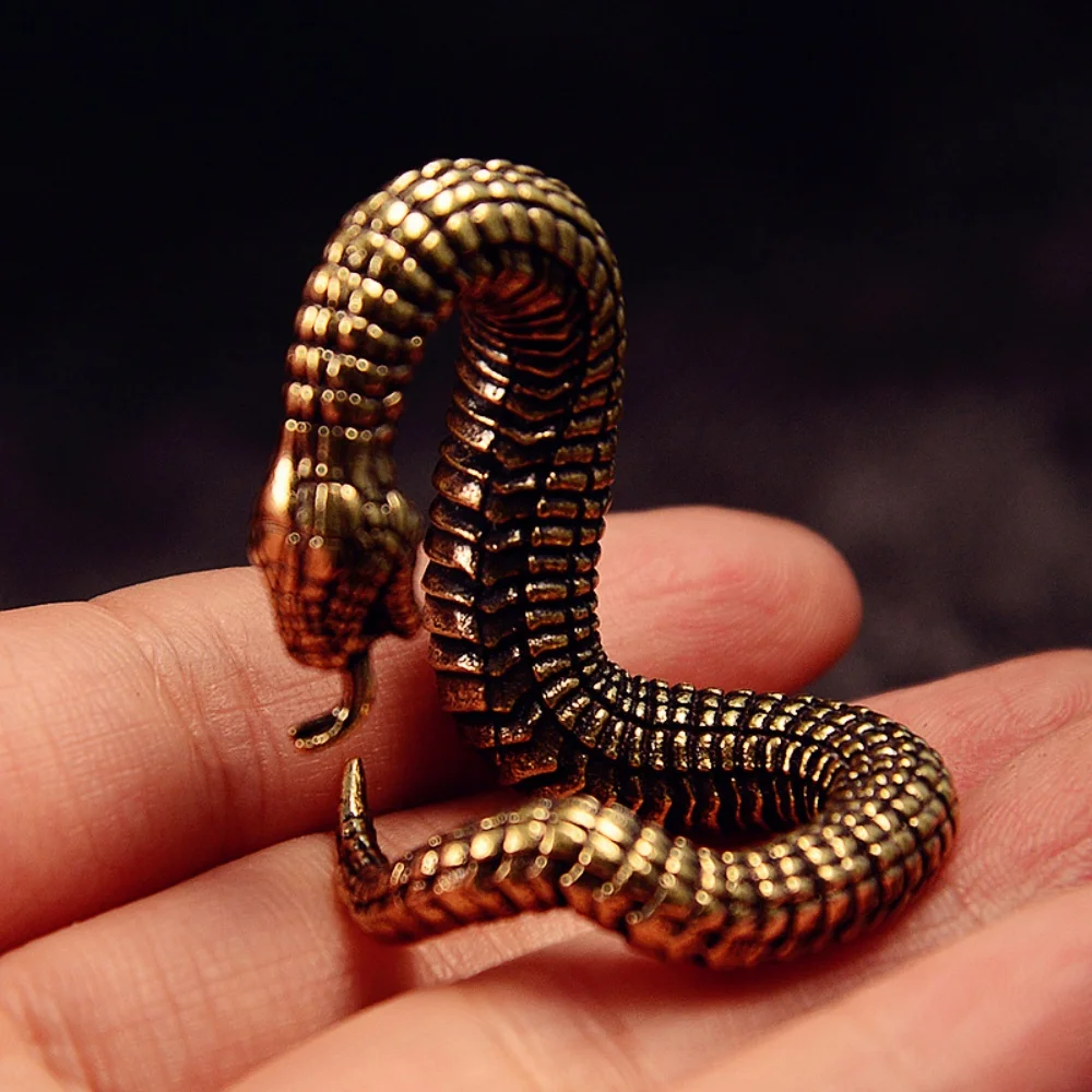 

Snake Brass Solid Figurine - Miniature Desktop Decor, Home Office Accent, Collectible Ornament, Handcrafted Decorative Piece