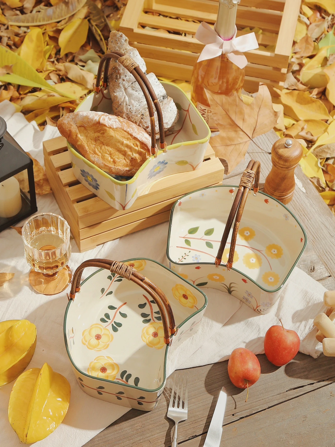 

YueMing Cerc Dining Set Flasket Fruit Basket Birthday Wedding Gift Country Sle Fre Trend Universal Use