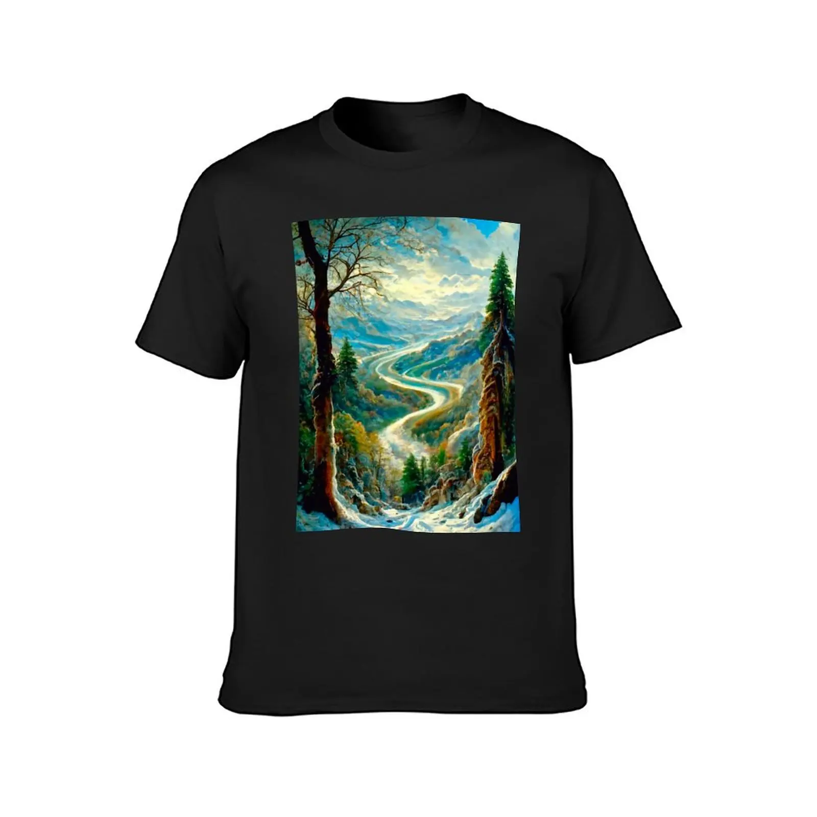 Snow forest T-Shirt vintage heavyweights fitted t shirts for men