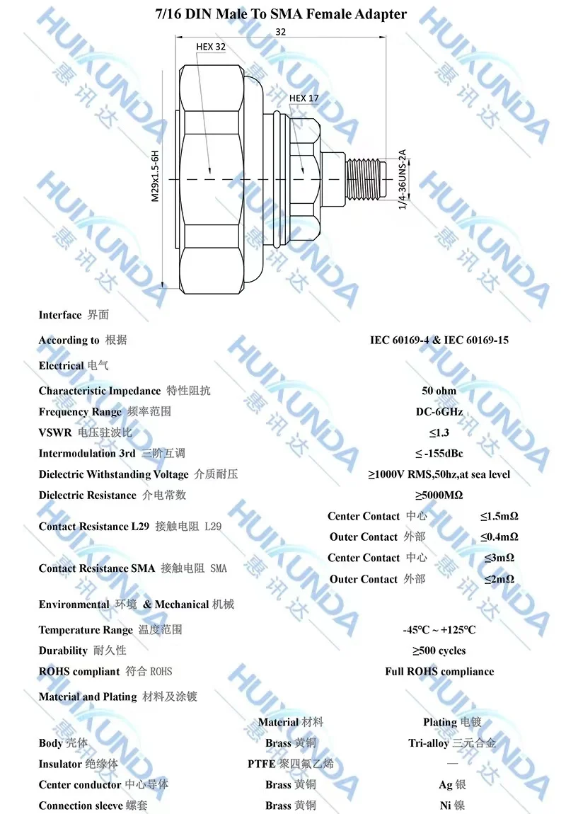 Imagem -04 - Macho para Sma Conector Fêmea Adaptador Latão Cobre Adaptador Entrega Rápida Din 16 L29