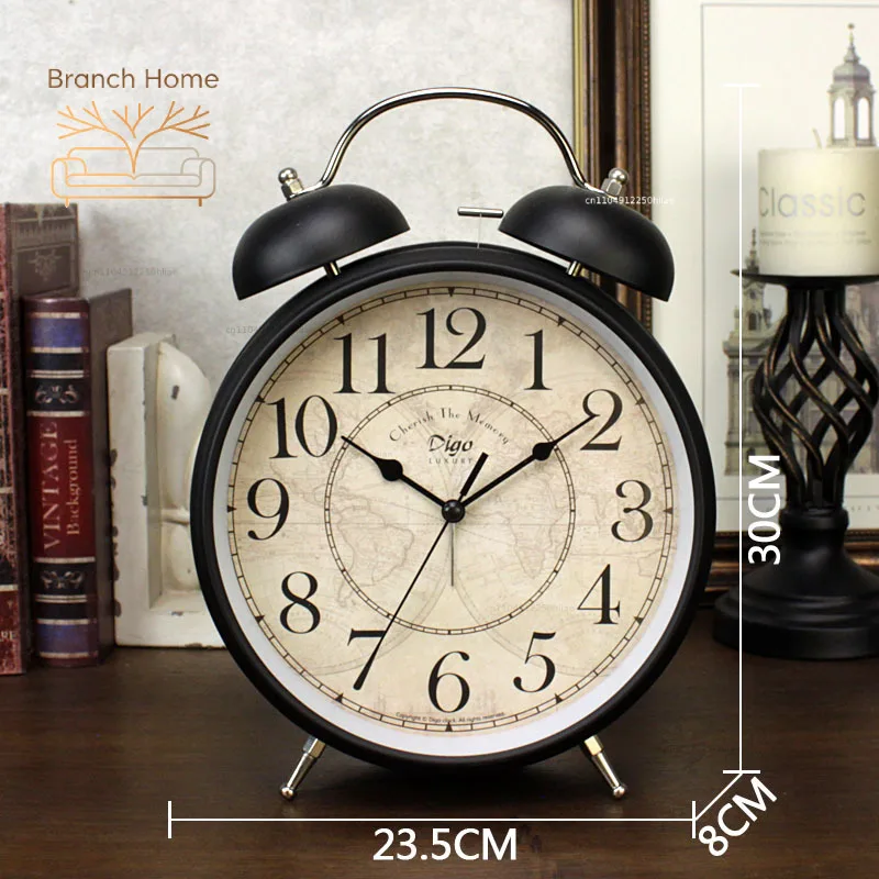 Desktop Clock Household Oversized Living Room Decoration Desktop Retro Clock TV Cabinet Alarm Clock