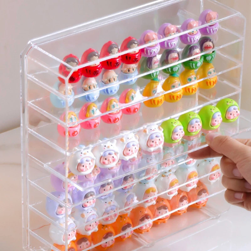 1pc 4 Schicht 8-grid Schmuck Sortierung Box Acryl Display Rack Transparent Handgemachte Anime Auto Modell Blind box Lagerung Box