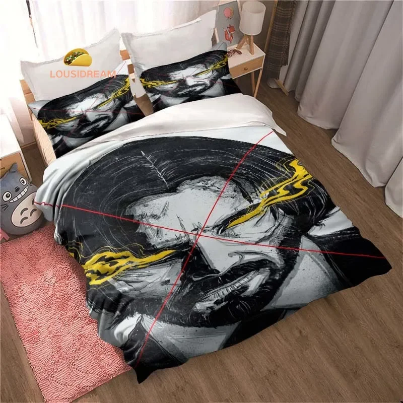 Movie John Wick Printed Sheets Quilt Covers Bedding Dormitory Sheets Three-piece Bedding Set Three-piece Soft Warm Bedding Set