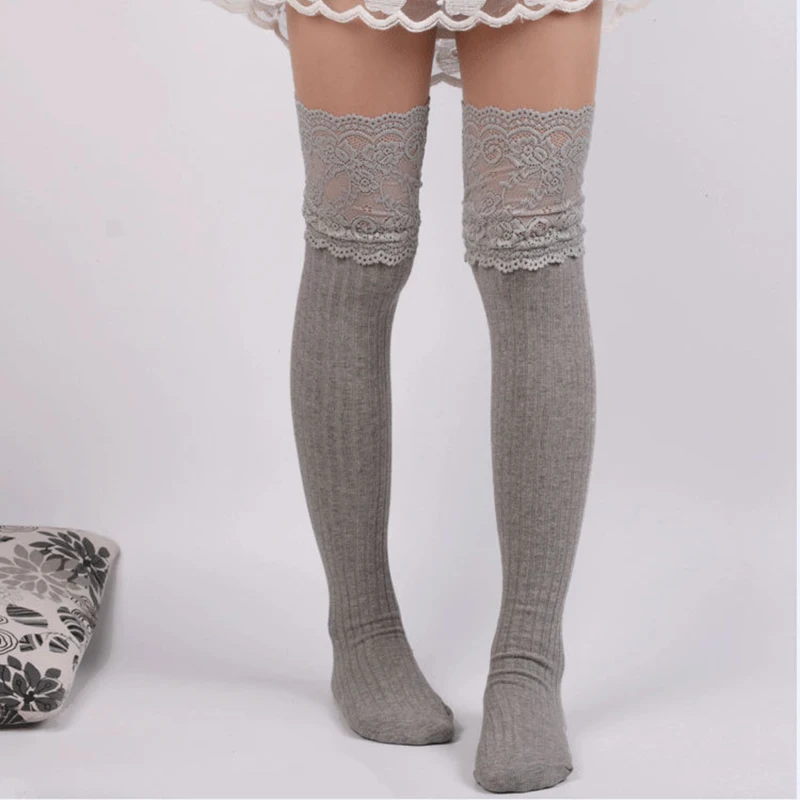 Chaussettes Hautes en Coton pour Femme, Bas Chauds, Au-Dessus du Genou, Longs, à Lacets, Sexy