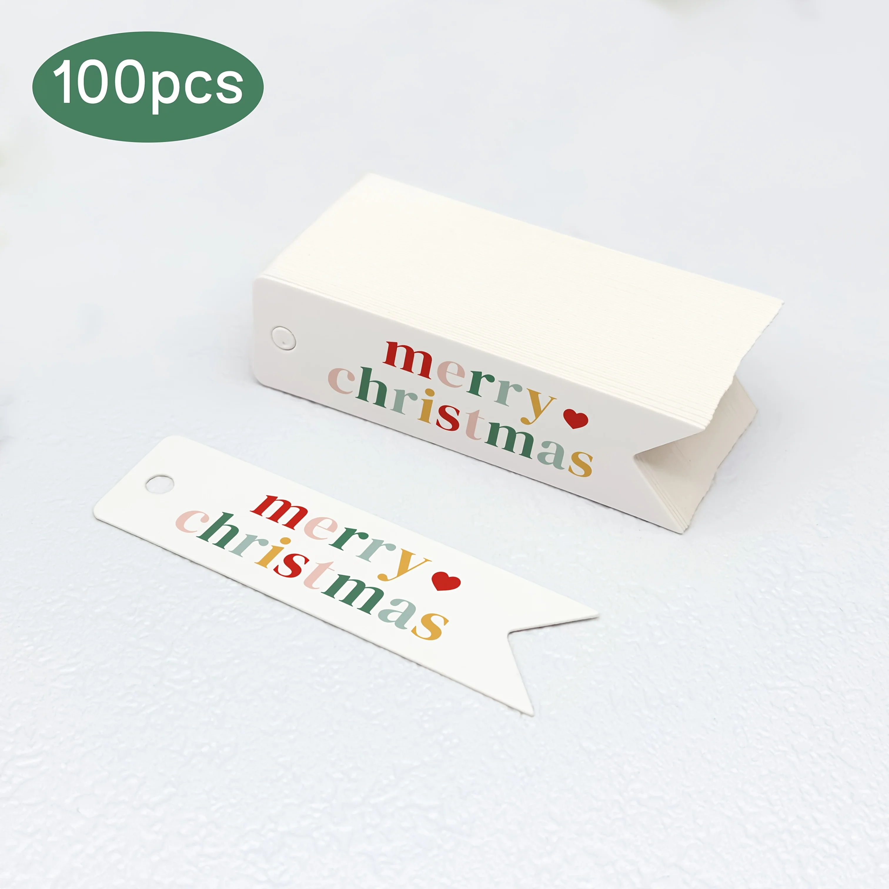 100 Stück Frohe Weihnachten Schwalbenschwanz-Hängeetiketten – für Feiertagsdekorationen, Familie und Freunde, Weihnachtsdekorationen – Detail 5