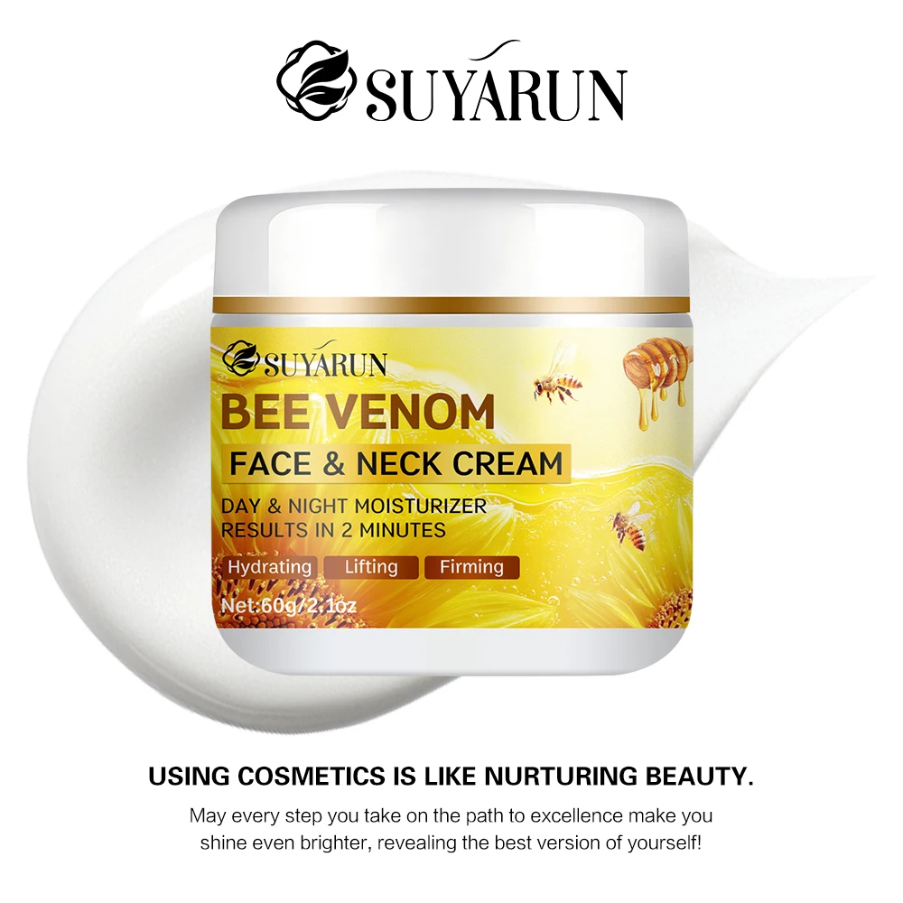 SUYARUN Bee Venom Collagen Anti-Aging Face YELLOW Cream | Firming Lifting Moisturizer | Wrinkle Reduction | 24H Hydration.