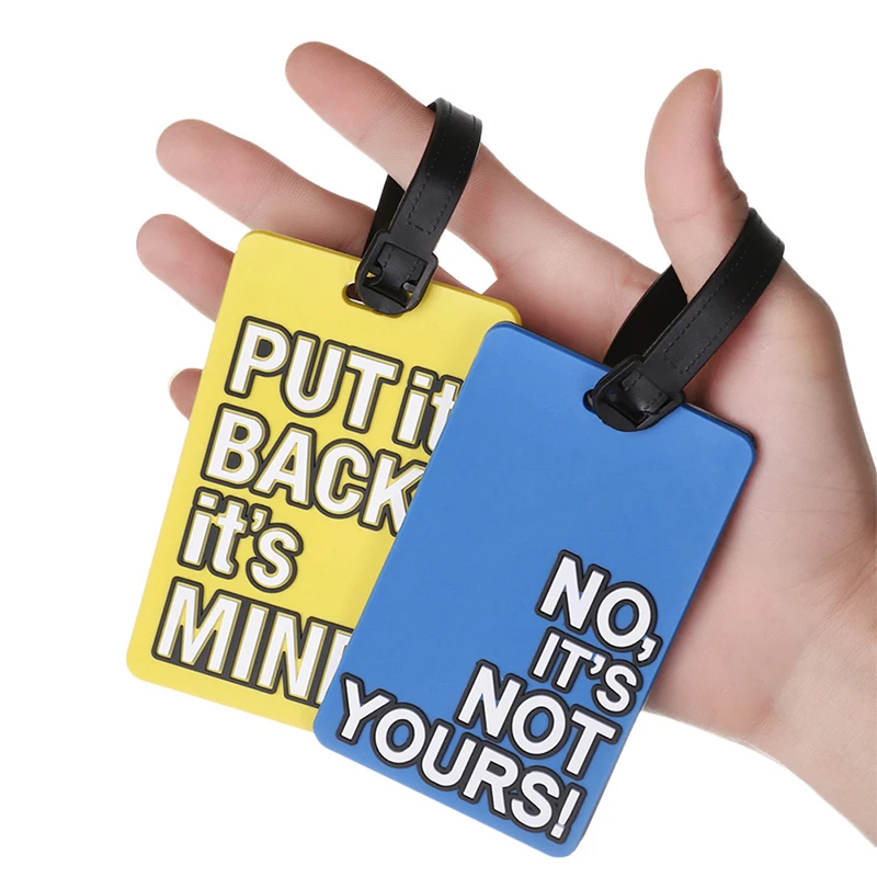 1pc saco de viagem acessórios carta criativa bagagem inglês tags mala silicone portátil etiqueta viagem
