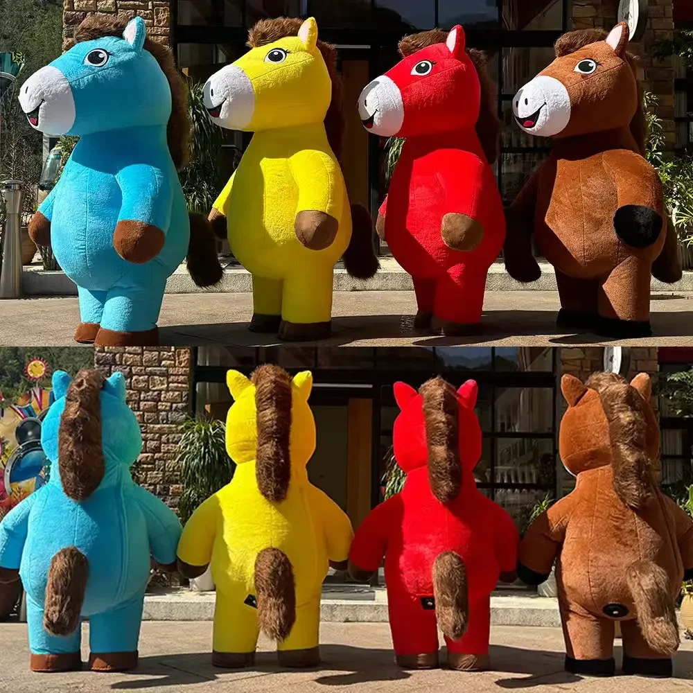 

Giant Inflatable Horse Mascot Costume Walking Doll for Halloween Carnival and Fancy Parties No Battery