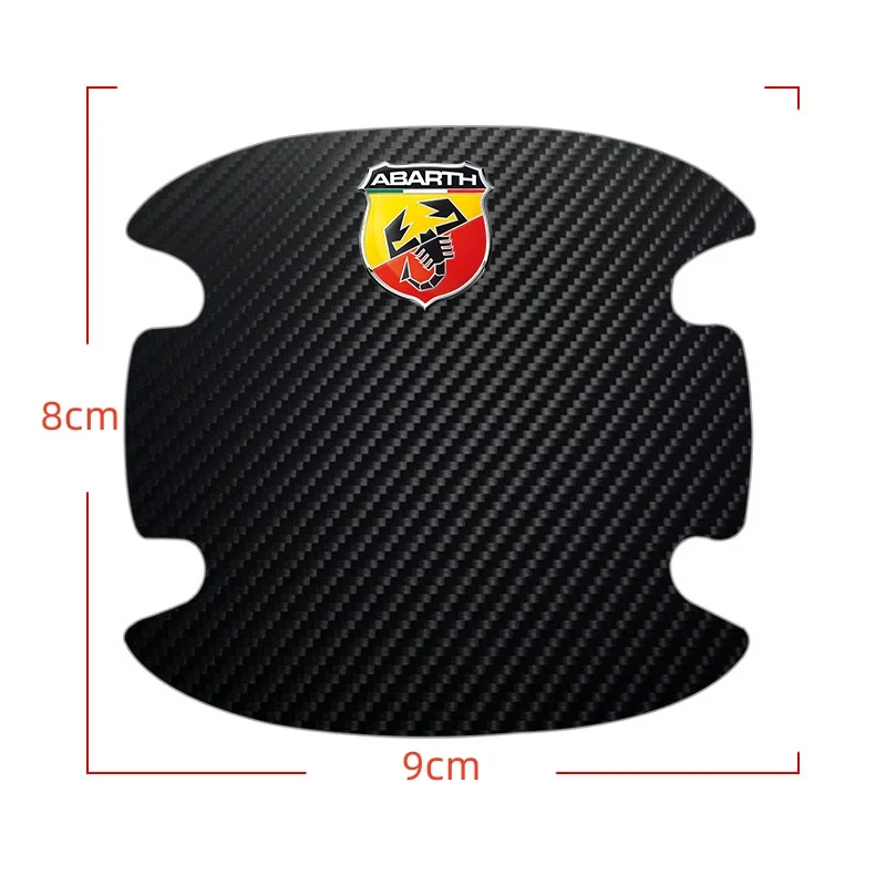 4pcs New Car Door Handle Sticker Carbon Fiber Scratches Resistan For Abarth FIAT Punto 500 Tipo Stilo Palio Bravo Doblo Panda