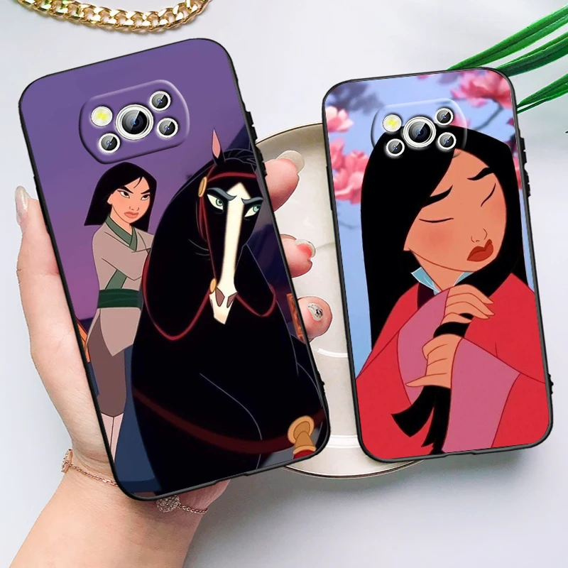 Мягкий черный чехол для телефона с мультипликацией Disney для Xiaomi Poco X6 X5 X4 X3 F4 F3 NFC M6 M5 M4 GT S Pro 4G Φ C65