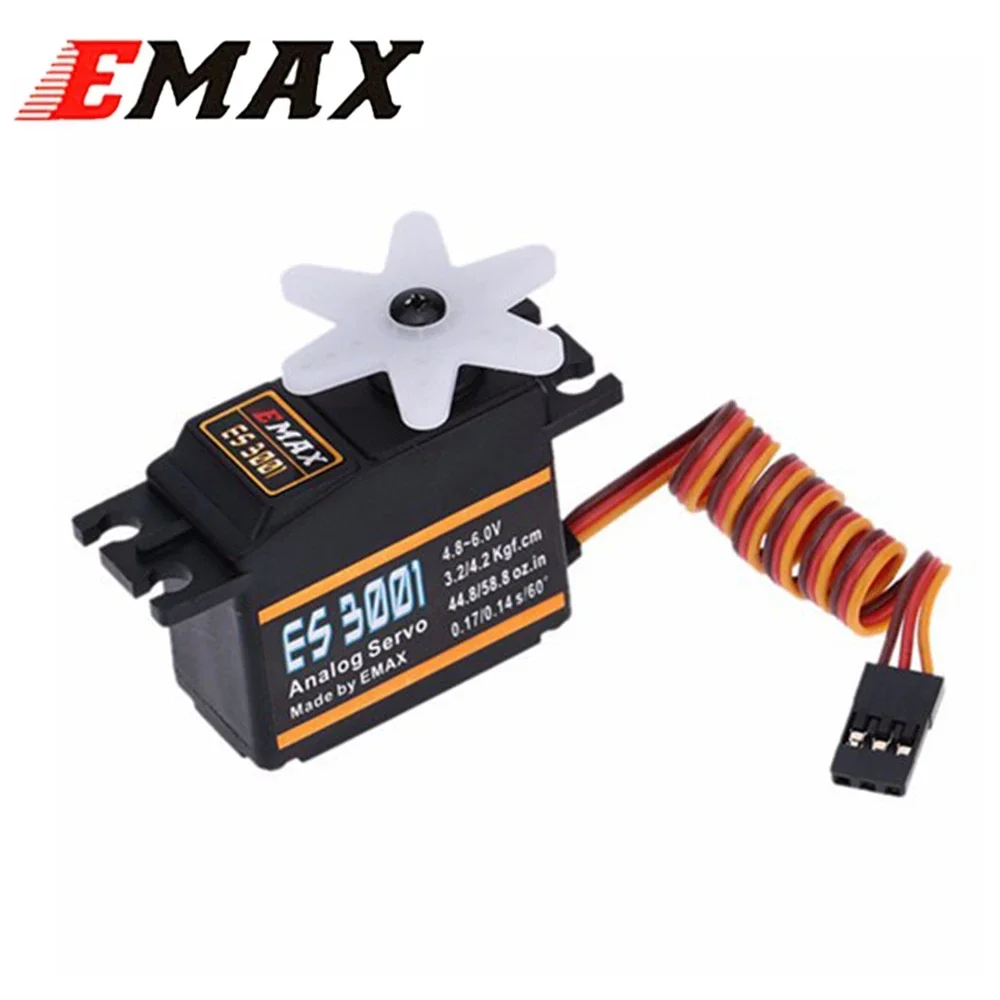 EMAX ES3001 Standard Analog Servo 43g Universal RC Accessory for Helicopter Boat Airplane Multi‑Type Hobby Model Components