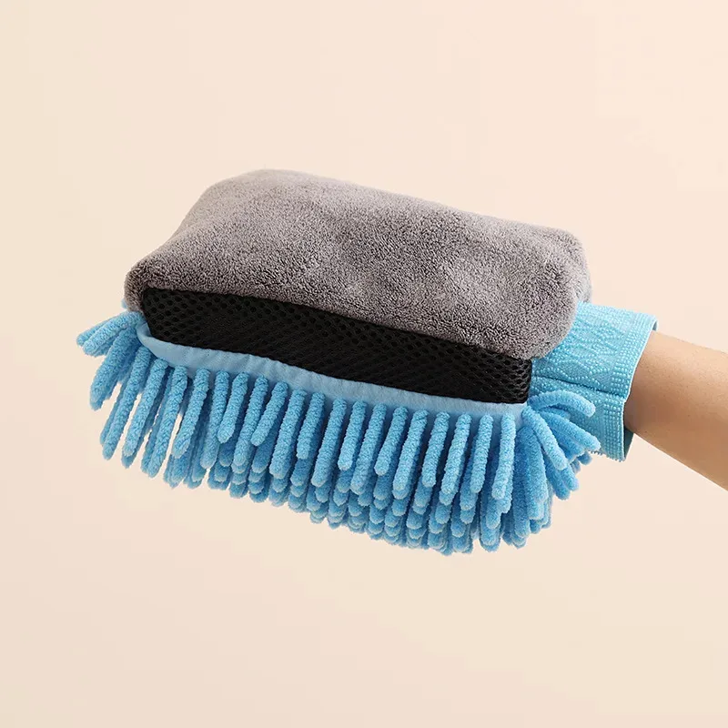 

Motorclyle Car Washing Gloves Do Not Damage The Paint Surface Waterproof Chenille Coral Fleece Car Cleaning Cloth