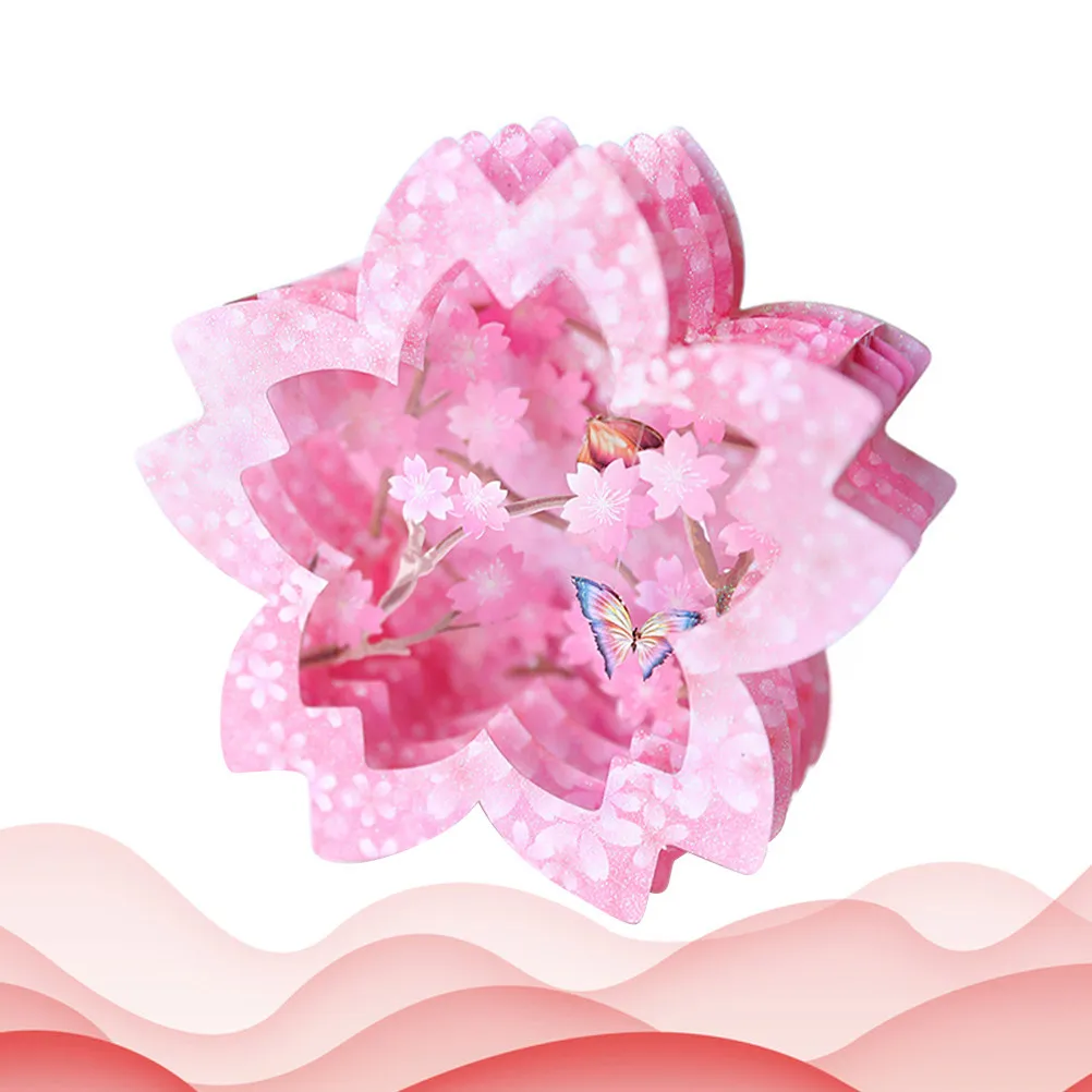 1Pcs Cherry Blossom Love Card For Event Planner Delicate 3D Greeting Exquisite Paper Craft Birthday