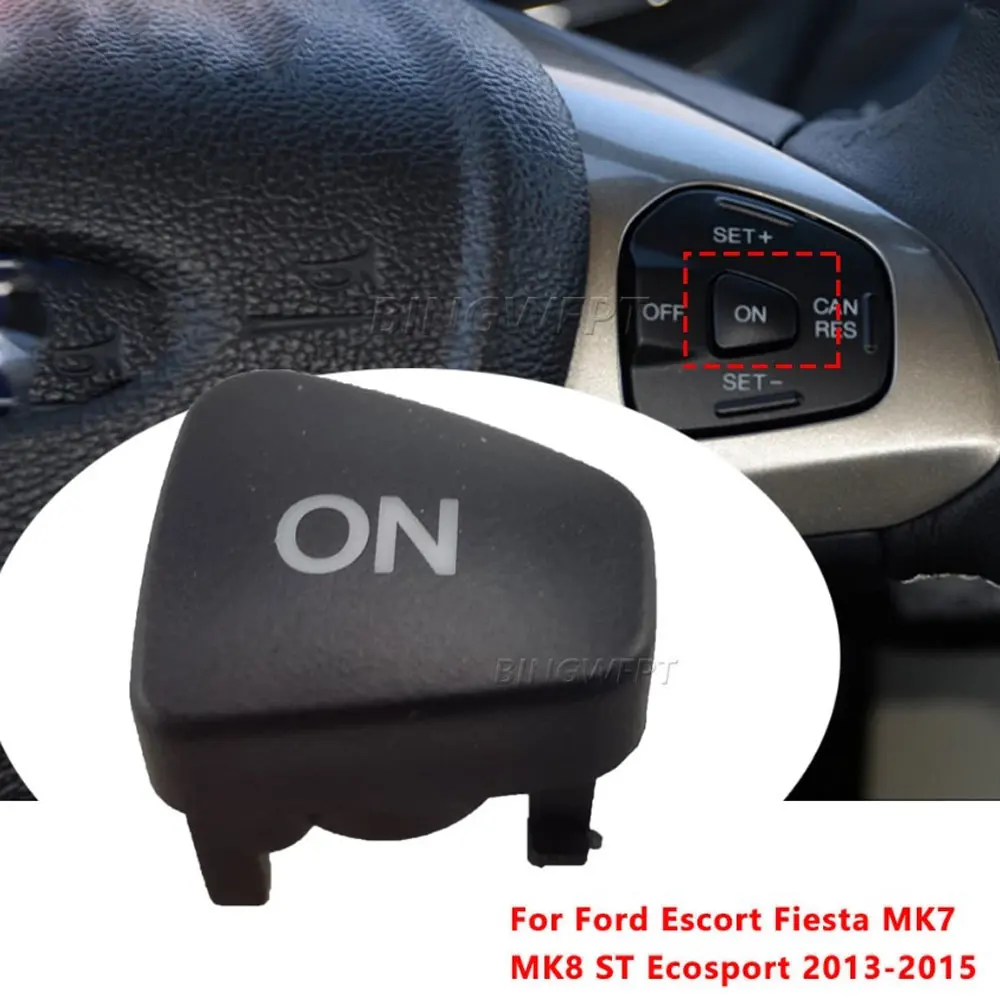 Car Steering Wheel Button Switch M / ON Button Cover For Ford Escort Fiesta MK7 MK8 ST Ecosport 2013-2015