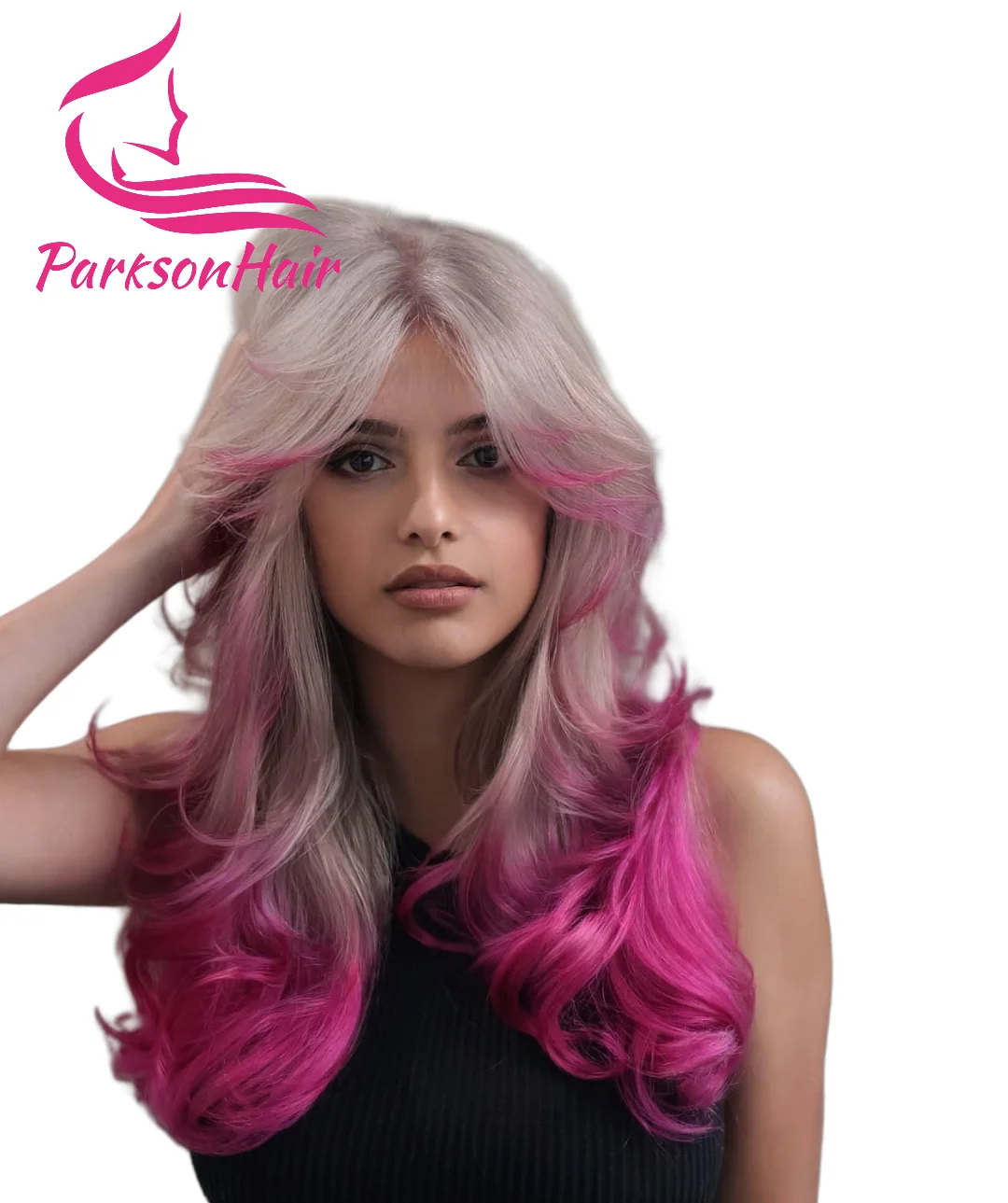 

Body Wave Platinum/Pink Human Hair Wig 180% Density 13x4 13x6 Lace Front Wig 100% Raw Human Hair Pre Plucked Lace Frontal Wigs