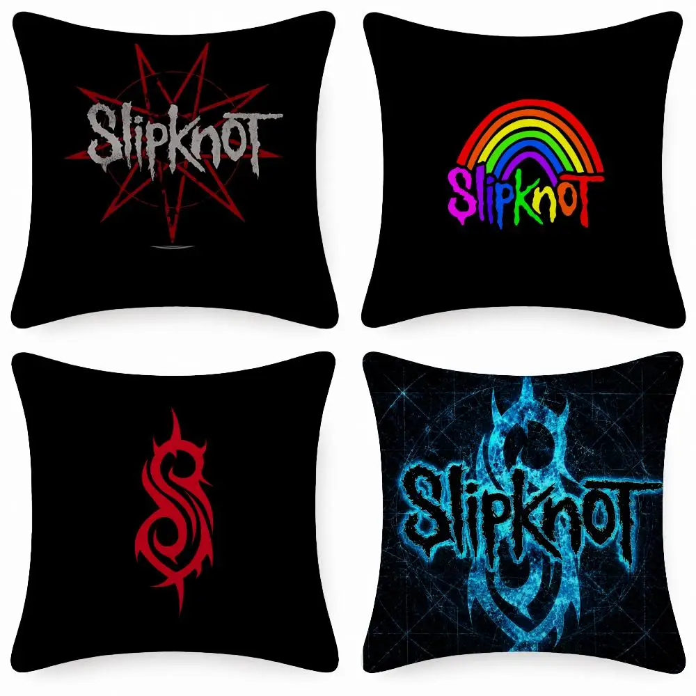Music Metal S-Slipknot Cushion Cover Soft Short Plush Anti-Mite Sofa Bedroom Den Car Dorm Decor Gifts