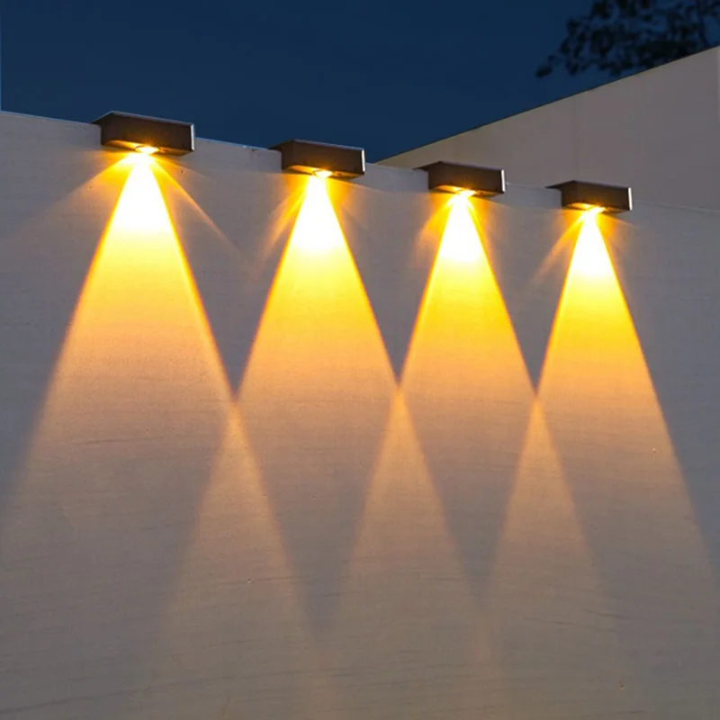 

Outdoor LED Solar Wall Light Waterproof Wall Washing Lamp Garden Fence Lights Decorative Balcony Stairs Solar Powered Lighting
