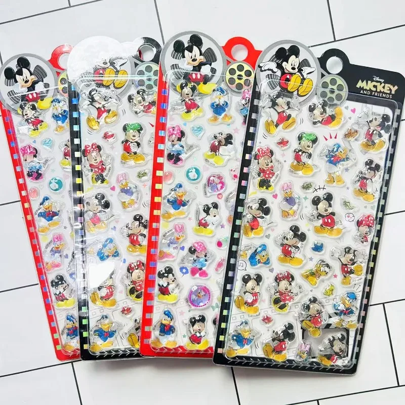 

Disney Merchandise 3D Embossed Crystal Stickers Mickey Minnie Stitch Cute Cartoon Reward Decoration Prize Holiday Gift Rewards