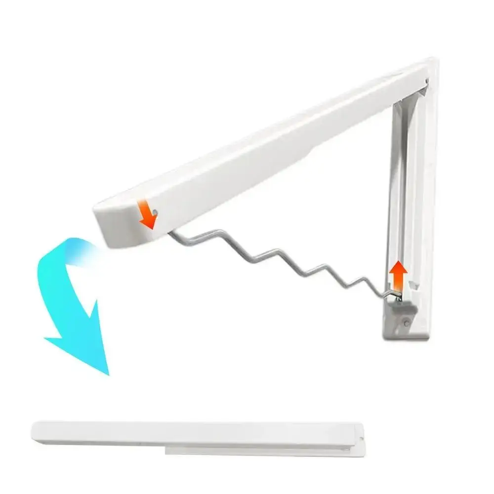 Wall Mounted Retractable Clothes Hanger Space Saving Self-adhesive Foldable Clothing Rack Drying Rack for Laundry Clothes