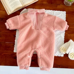 Winter Baby Girls Clothes Long Sleeves Newborn Warm Fleece Baby Rompers Pajamas Infant Boy Costume Zipper Jumpsuit 0-18 Months