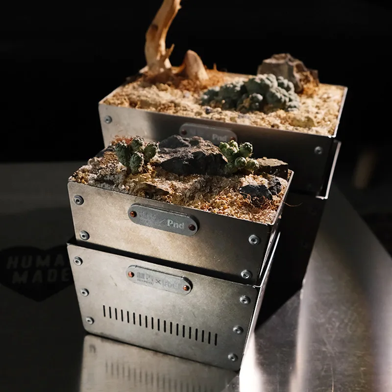 

Цельнометаллическое кашпо среднего размера, контейнер для растений из нержавеющей стали, ландшафтный горшок для дома и улицы, аксессуар для домашнего садоводства и декора