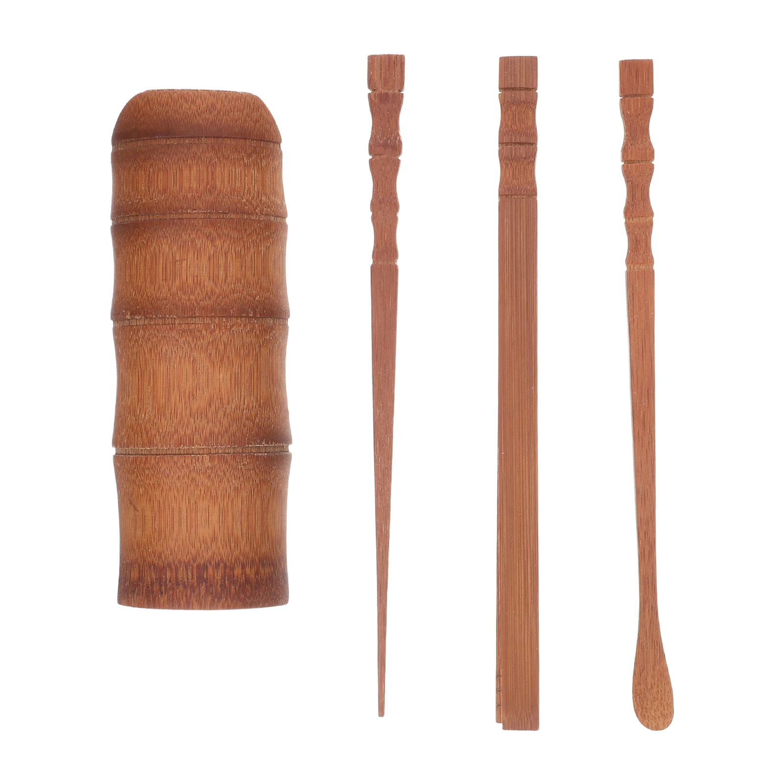 

1Set Traditional Chinese Tea Set Light Brown Bamboo Gongfu Cha Tools for Tea Lovers Complete Brewing Kit with Scoop Clip Needle