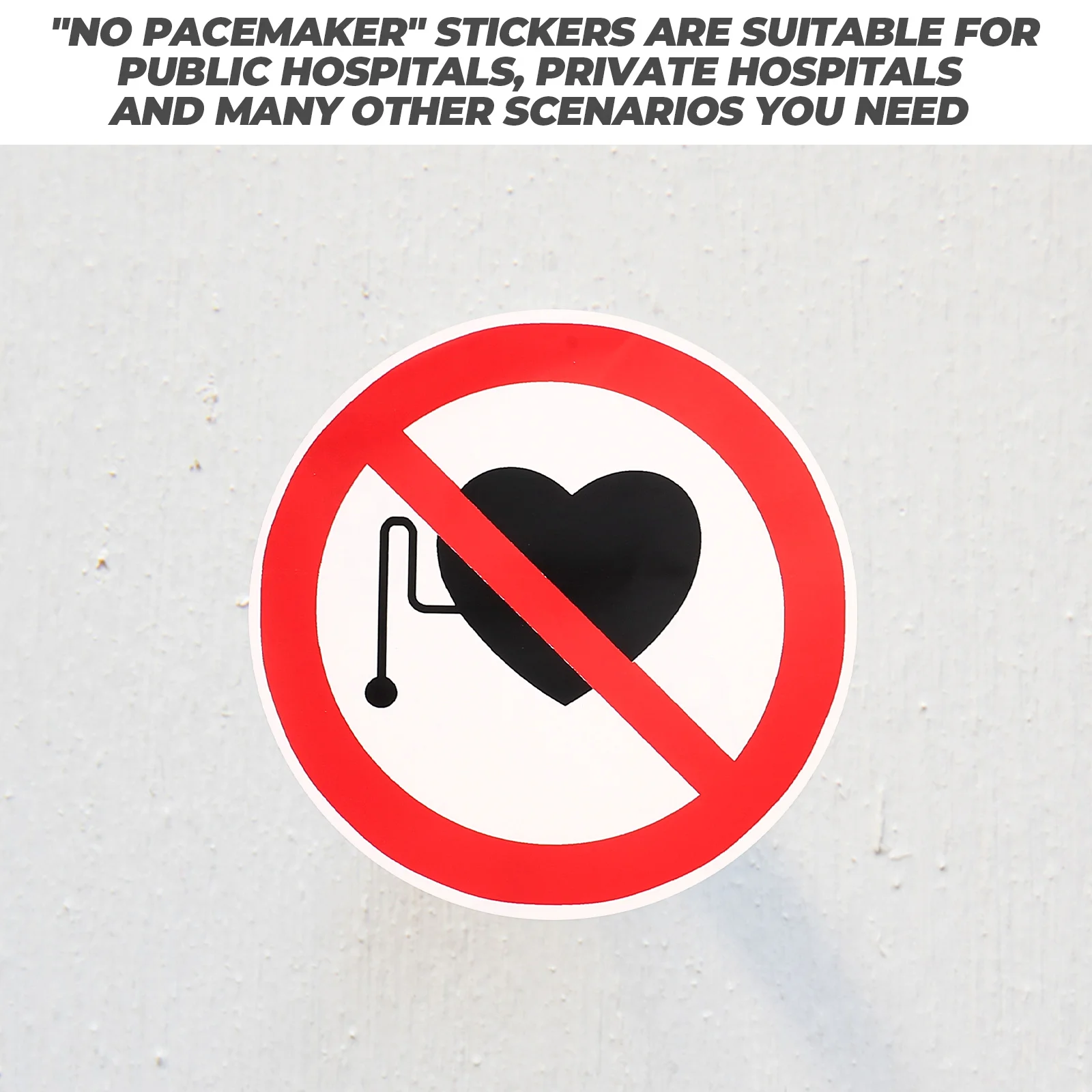 3 Pcs Warning Stickers Label Peel Safety The Sign Security Caution Self-adhesive Vinyl No Pacemaker Decal