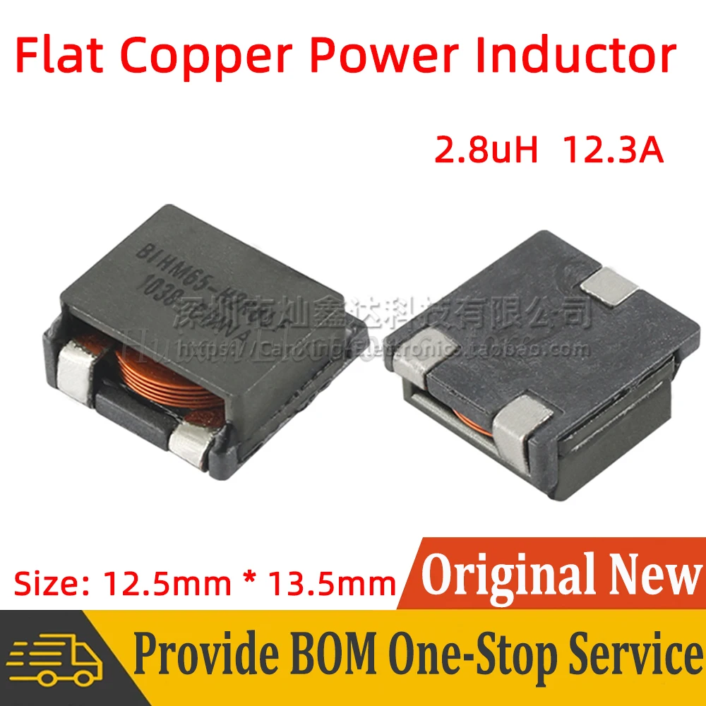 5pcs HM65-H2R8LF BIHM65 H2R8LF 2R8 SMD SMT Power Inductor Inductance 2.8uH 12.3A High Current Flat Copper Filter Low Profile