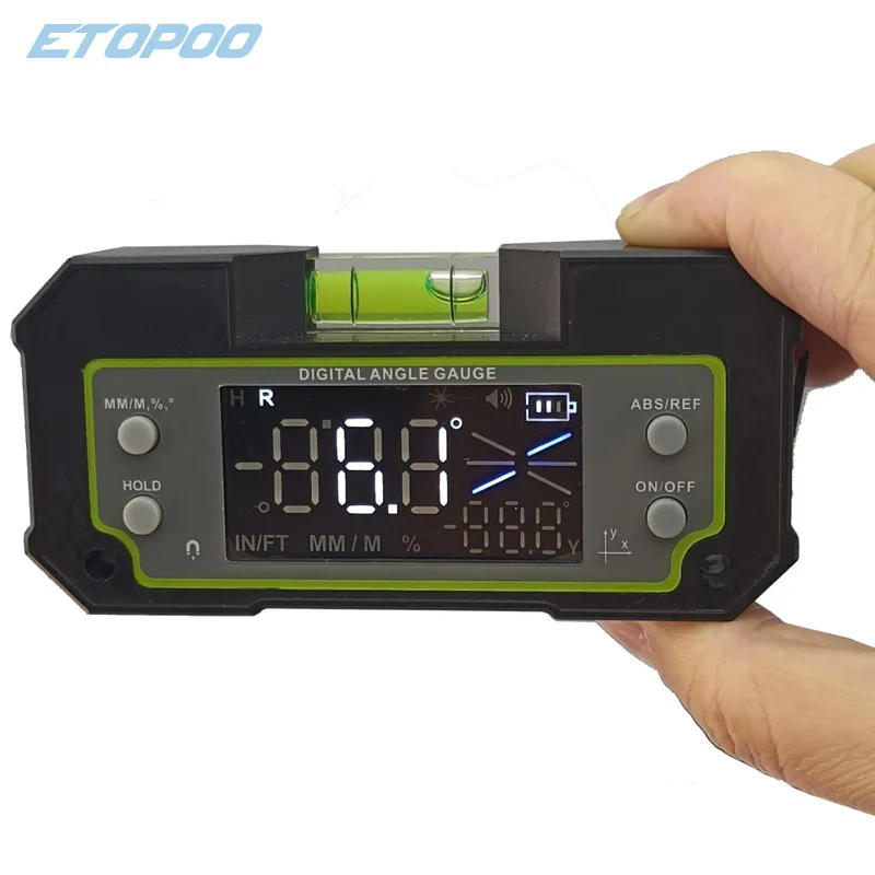 Digital display inclinometer, electronic dual-axis inclinometer, slope meter, dual-axis inclinometer without Bluetooth DC170W,