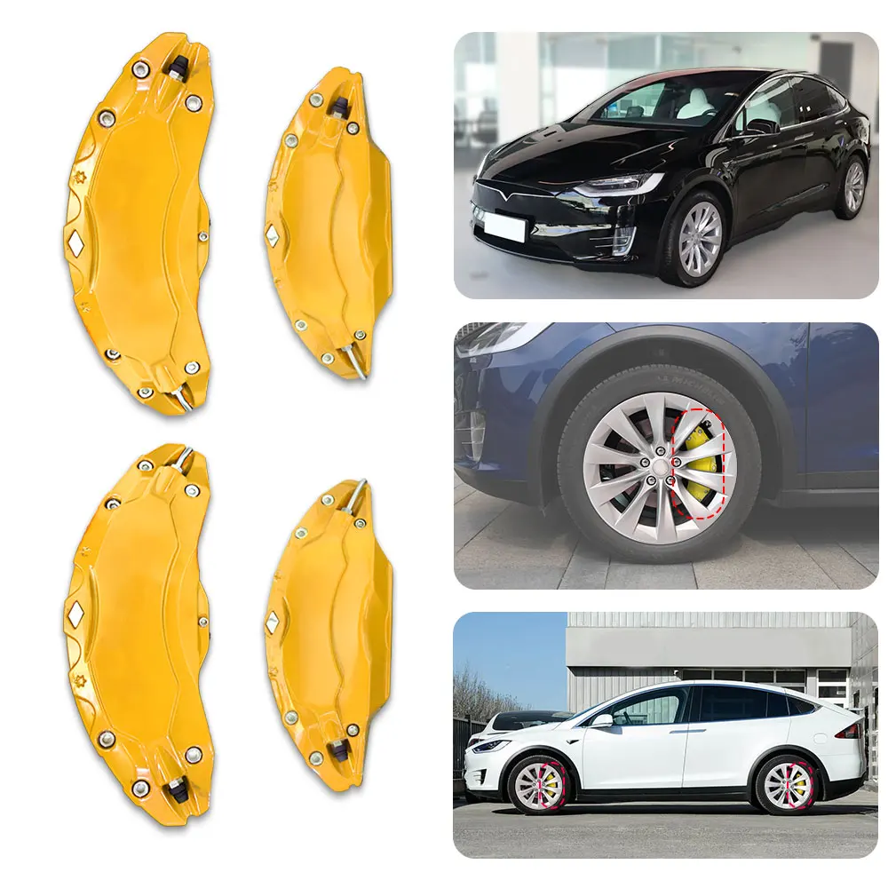 

Накладки на тормозные суппорты для Tesla Model X 2019-2025, аксессуары с наклейками, 4 шт., алюминиевый сплав