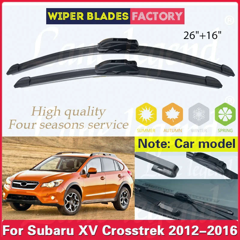 Car Front Windshield Wipers For Subaru XV Crosstrek 2012 2013 2014 2015 2016 Wiper Blade Rubber 26