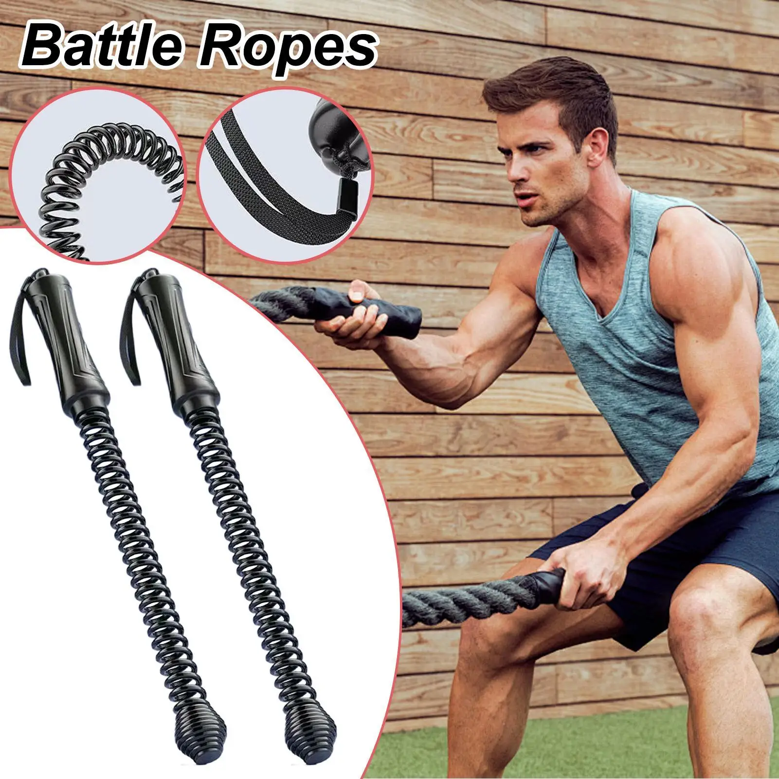 

Gym Battle Rope Weighted Cordless Ropes For Working Out Secure Grip Weighted Equipment Noise-Less For Living Room Park Yard